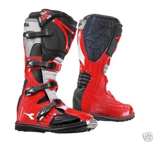 Diadora MX4 Motocross Motorcycle Boots Red