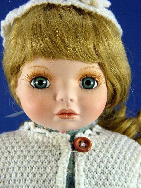 Delton 16 Porcelain Doll Nora w White Knit Sweater Box