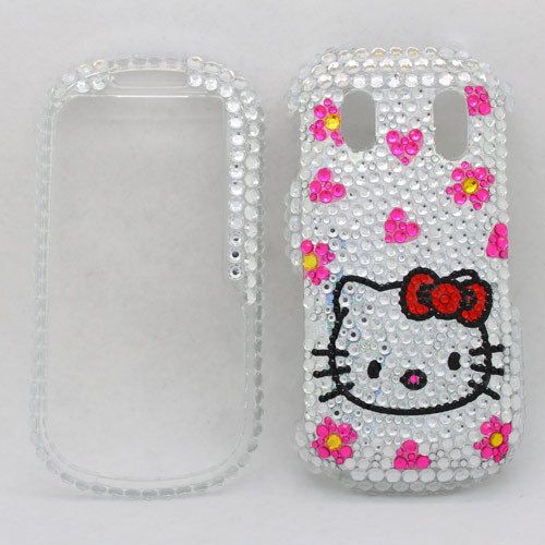 Bling Diamond Silver Kitty Hard Case Cover for Samsung Intensity II 2