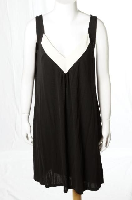 Diane Von Furstenberg Black LBD Stretch Knit Sleeveless Dress Sz 8