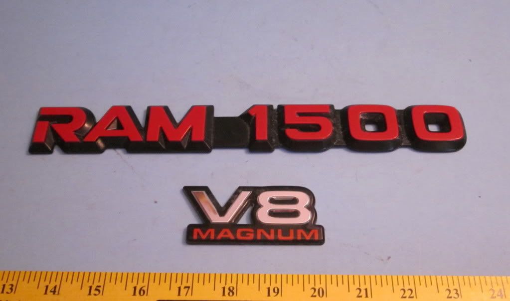 Dodge RAM 1500 V8 Magnum Red Factory Door Emblems