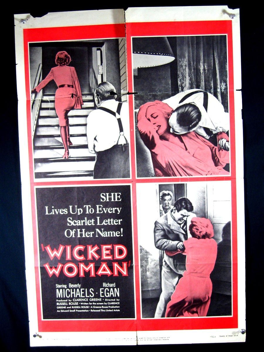Wicked Woman 1953 Poster Richard Egan Film Noir Drama Fr