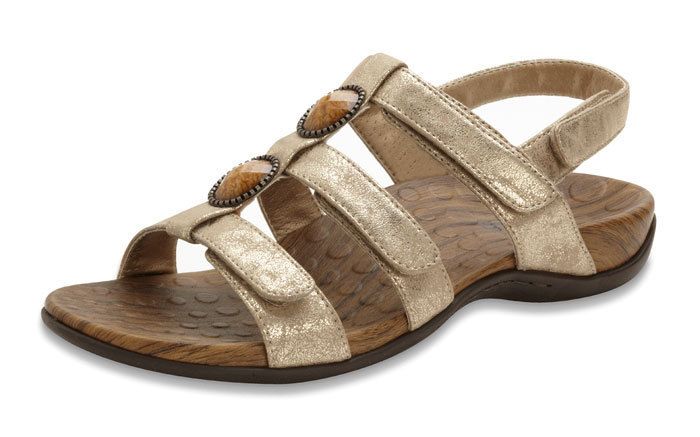 Orthaheel Yasmin Womens Adjustable Heel Sandals Gold Metallic 2012
