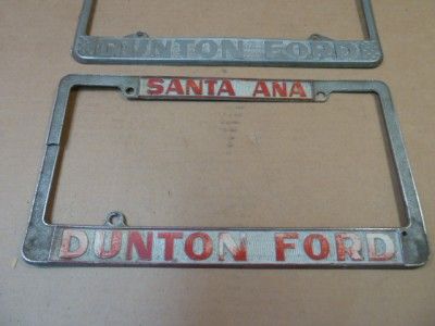 Vintage License Plate Frames Dunton Ford Santa ANA CA