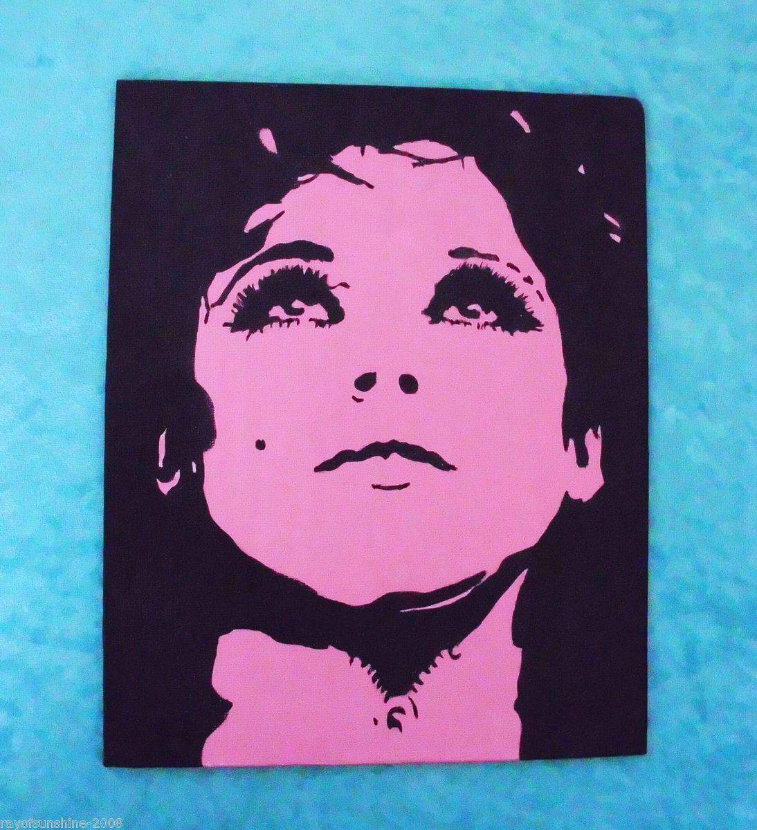 Original PAINTING of EDIE SEDGWICK Andy Warhol IT GIRL ~ Signed by