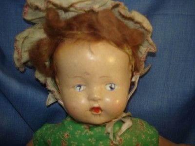Adorable Antique Composition Cloth Doll Vintage Toy