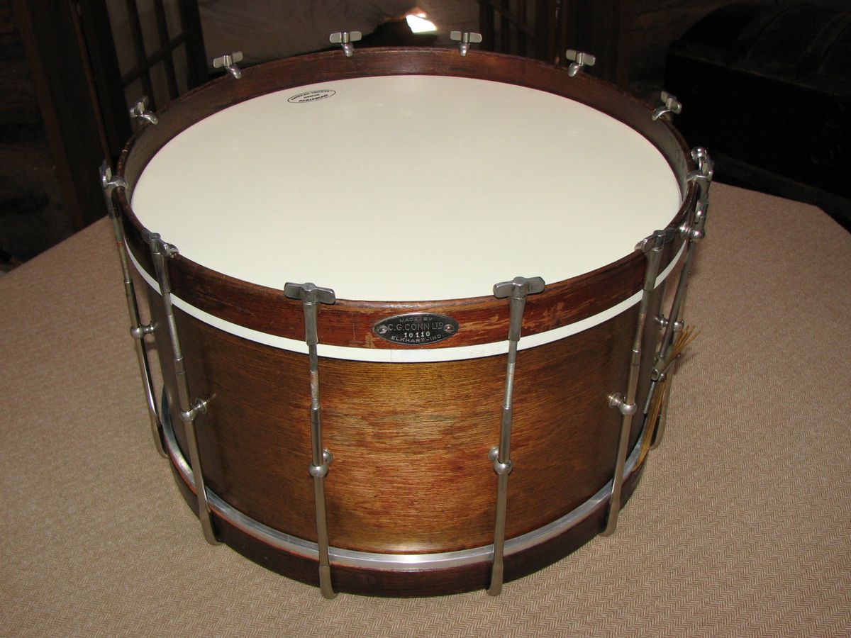 1910 C G Conn Ltd 16x10 Vintage Snare Drum Percussion Antique Ludwig