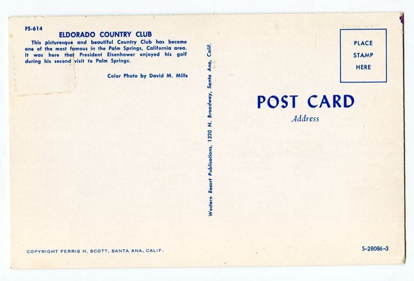 121412S Vintage Palm Springs Ca Postcard El Dorado Country Club
