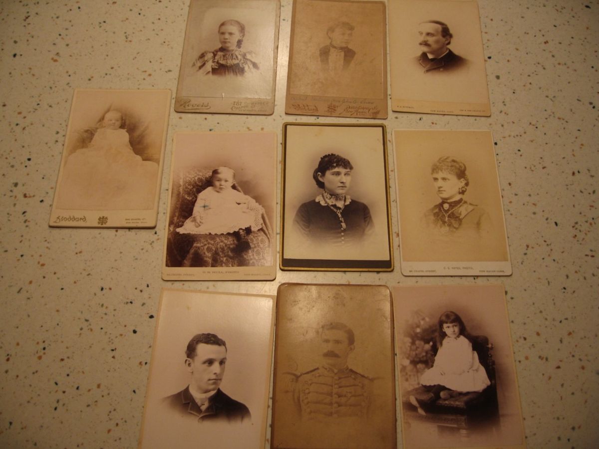 Lot of 10 Vintage Cabinet Cards New Haven Connecticut 4 1 4 x 6 1 2