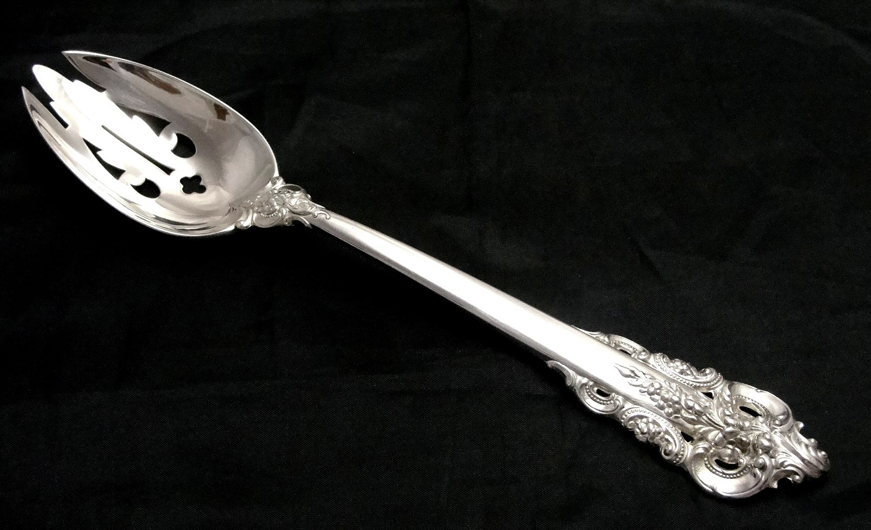 Wallace Grande Baroque Sterling Pierced Serving Spoon