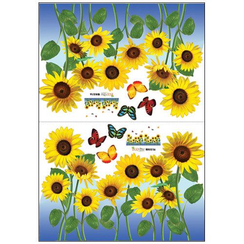 Sunflower Butterfly Wall Sticker Vinyl Art Decal 326