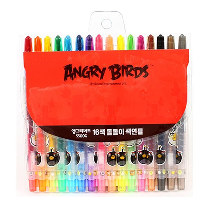 Angry birds 16 colored pencils set/Kids 16 Colored Pencil Art Drawing