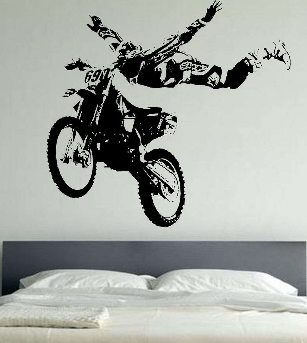  Cross Giant Wall Art Stickers Motor Bike WA161 Extreme Sports