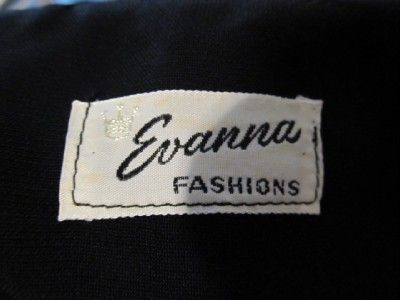 Vintage 1940s Evanna Fashions Crepe Semi Sheer Black Short Sleeved