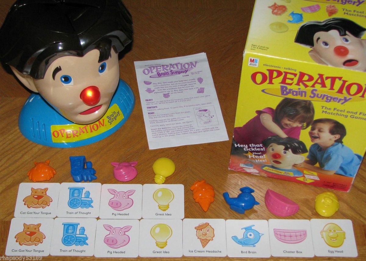  Talking OPERATION Brain Surgery feel & find matching game 2001 Hasbro