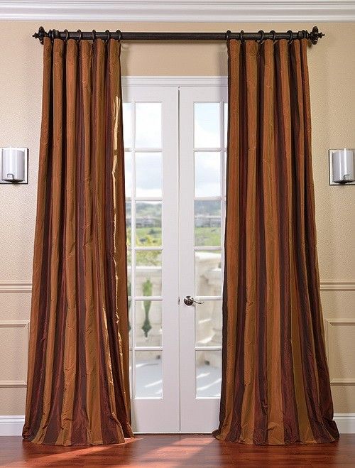 milazzao faux silk taffeta stripe curtains drapes luxurious affordable