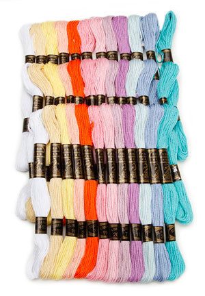 36 Skeins COTTON Embroidery Floss Craft Thread   PASTEL COLORS