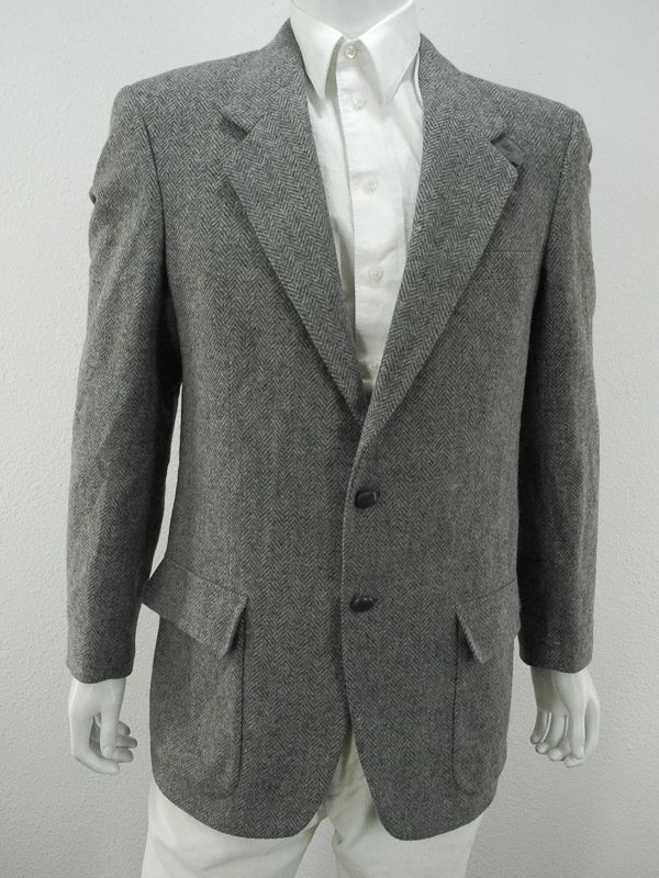   jacket medium gray Farah Clothing M 40L 40 L 100 wool herringbone