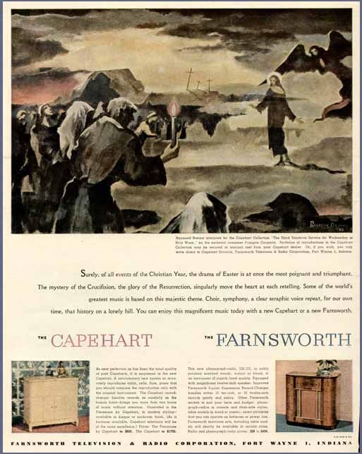 breinin artwork in 1947 capehart farnsworth radio ad