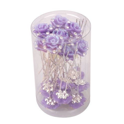  Lovely Charming Purple Flower Hair Pins Wedding Pins Clips