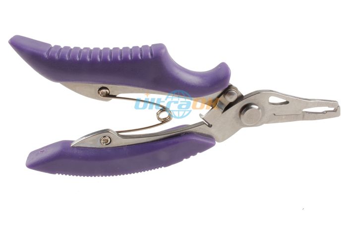 Gear Curved Stainless Purple Fishing Hook Plier Fishermans Tool