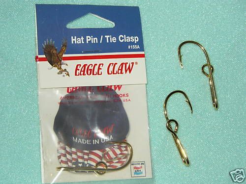 The Original Eagle Claw Gold Plated Fish Hook Hat Pin
