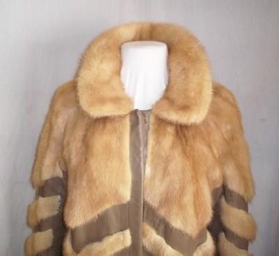  Full Length Mink Fur Leather Coat Flaws Can Still Wear Size Med
