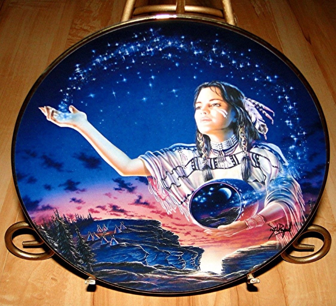  OF THE EVENING STARS David Penfound INDIAN MAIDEN Franklin Mint Plate