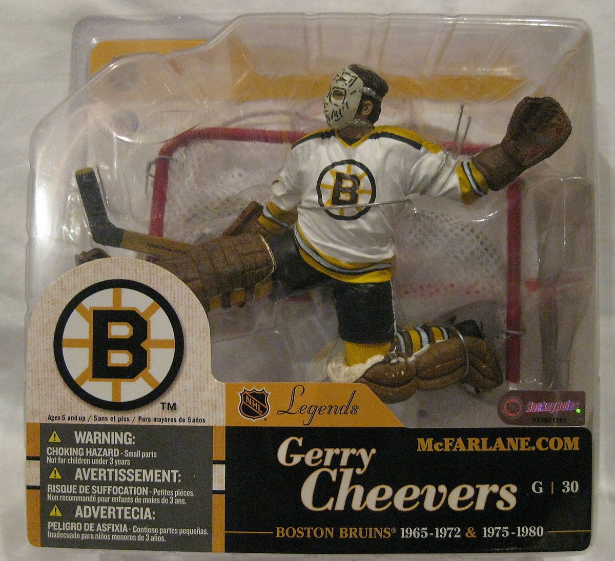 McFarlane Gerry Cheevers NHL Legends Series 1 White Jersey Variant