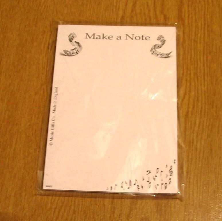 Music Gift Stationery Make A Note Memo Pen Paper Pad Teacher Musician