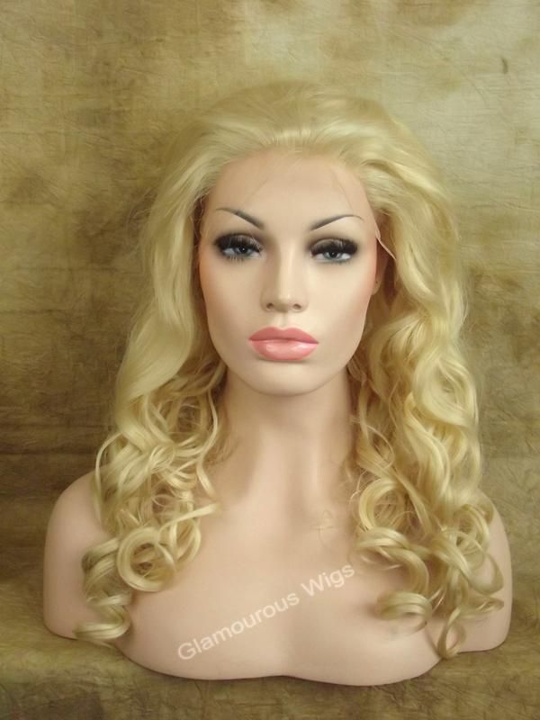 Stunning Long Lace Front Curly Platinum Blonde Wig Gracey 613