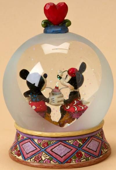 Jim Shore Disney Mickey Minnie Soda Shop Waterball
