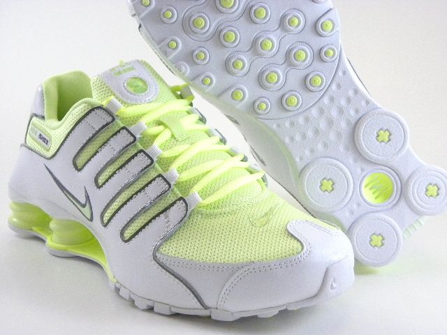 Nike Shox NZ White Lime Yellow Running Trainer Gym Work Womens Shoes