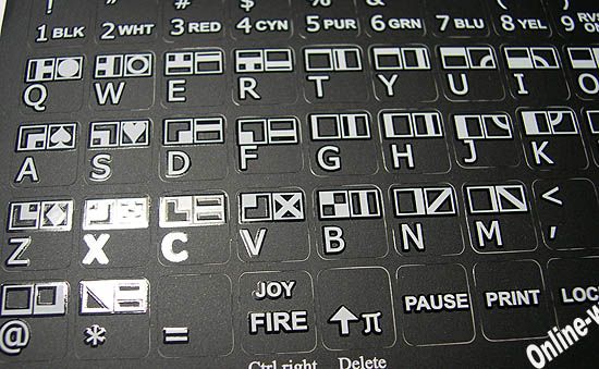 Commodore 64 Keyboard Stickers for Computer Laptop Blac