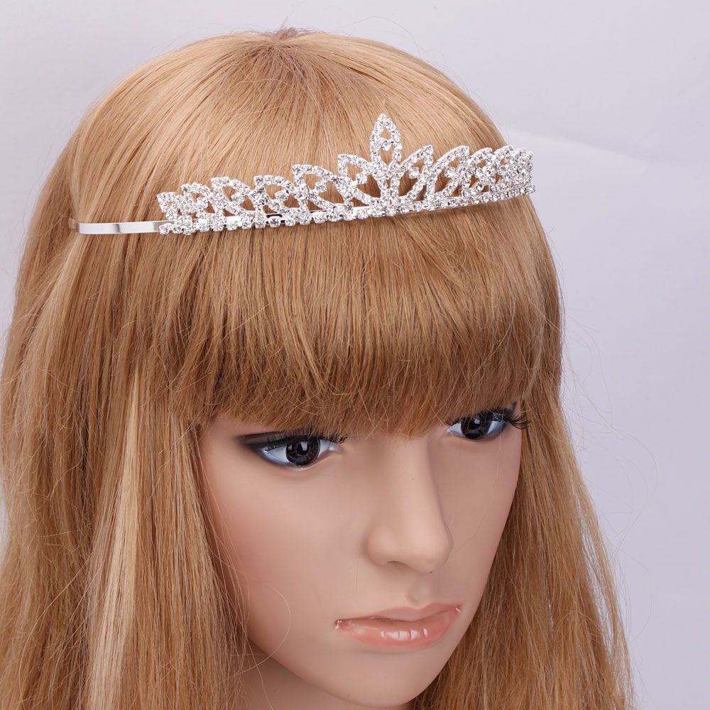  Jewelry Tiara Decent Leaf Style Rhinestone Crown Headband Tiara