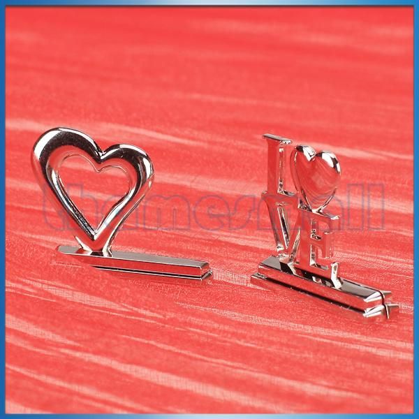 12pcs Wedding Party Heart Style Reception Table Place Card Holder Memo