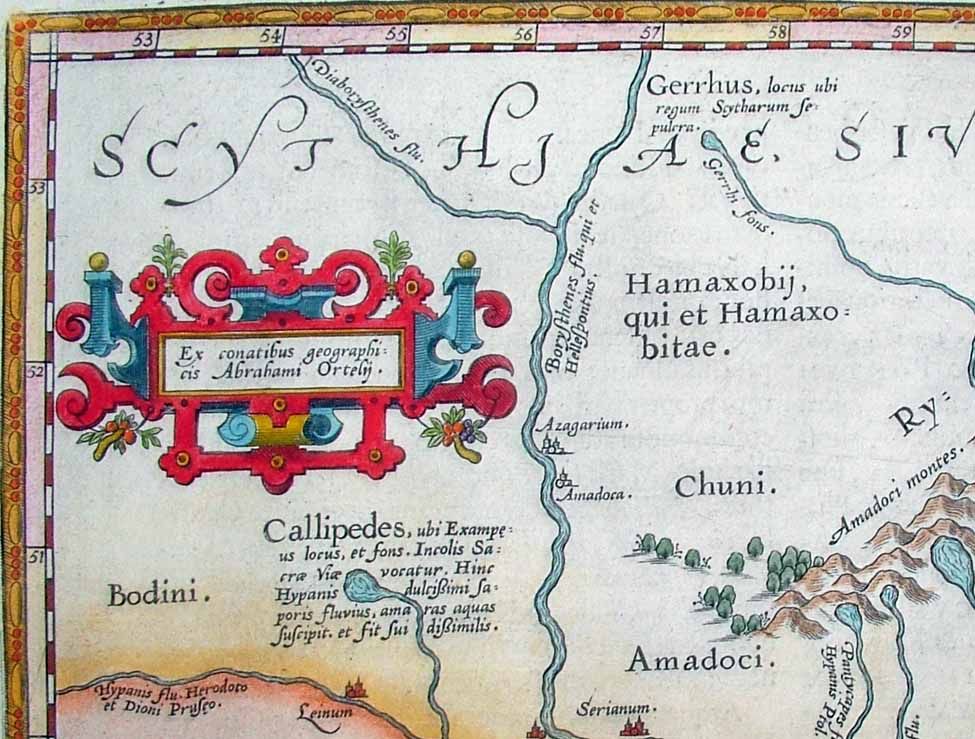 1624 Ortelius Map Black Sea Roman Era Pontus Euxinus
