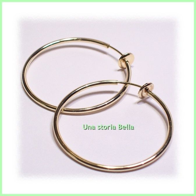 PR Spring Clip on Hoop Earrings Goldtone 770 USA Seller