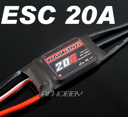 New RC Hobbies Hawking ESC 20A Brushless Motor Speed Controller HK 20