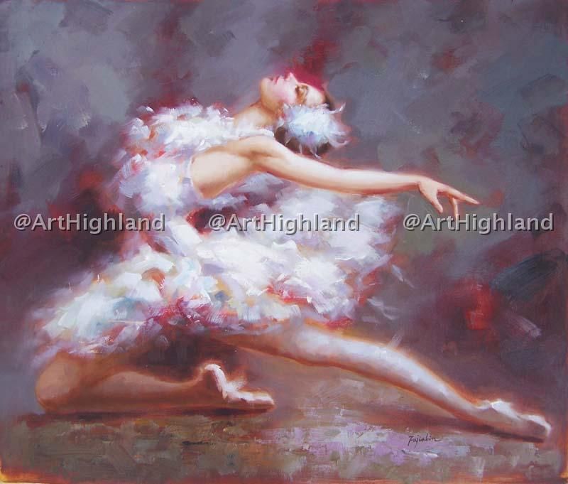 Oil Paintings Canvas Art Dancing Ballet Girl Swan Lake