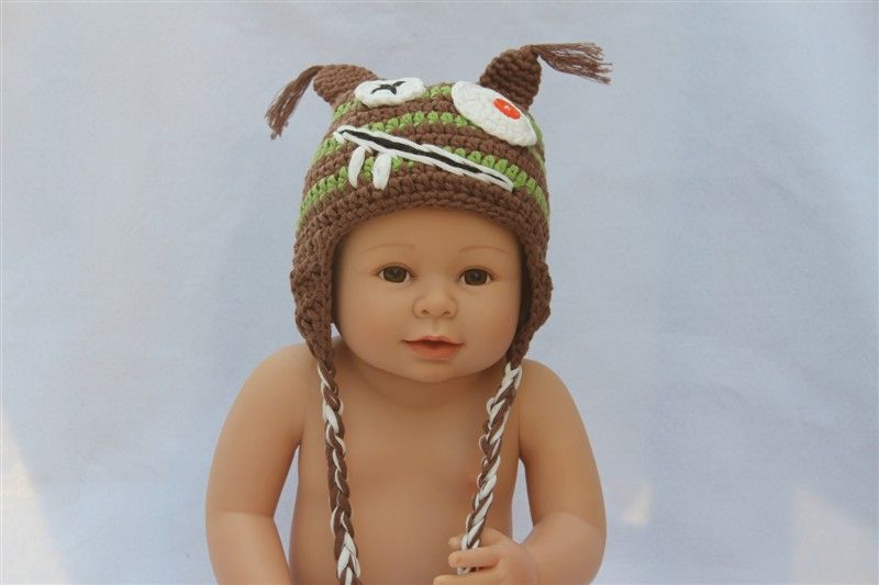 New Pink Green Monster Tasmanian Devil Newborn Baby Child Knit Hat