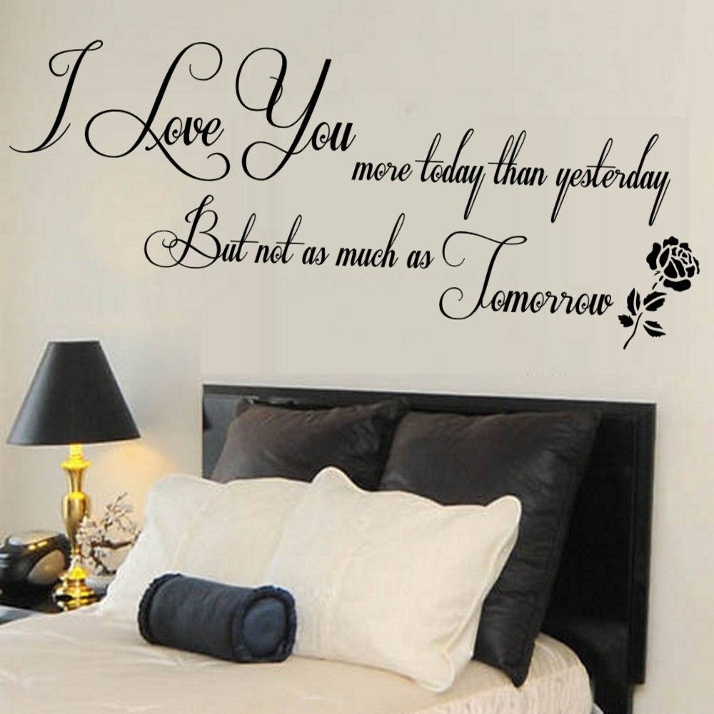 LOVE YOU QUOTE WALL STICKER LIVING ROOM MURAL BEDROOM GIFT LARGE