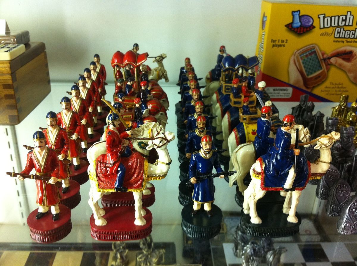 Chess Set Pieces Indian India Elephants Camels RARE
