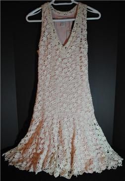 New Isabel Lu Designer Crochet V Neck Summer Dress XS
