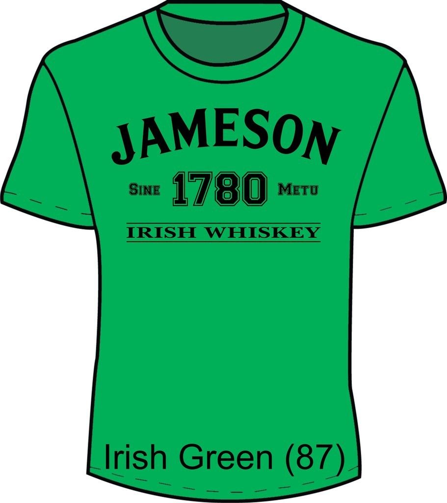 St Paddys Day Jameson Whiskey Fun T Shirt Drink Green