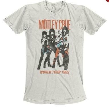 Motley Crue Vintage World Tour Soft Fit T Shirt New s M L XL Authentic