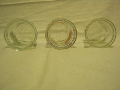 Bama Jelly Jar Glasses Lot of 3 Juice Fruit Pig Duck Collectible Short