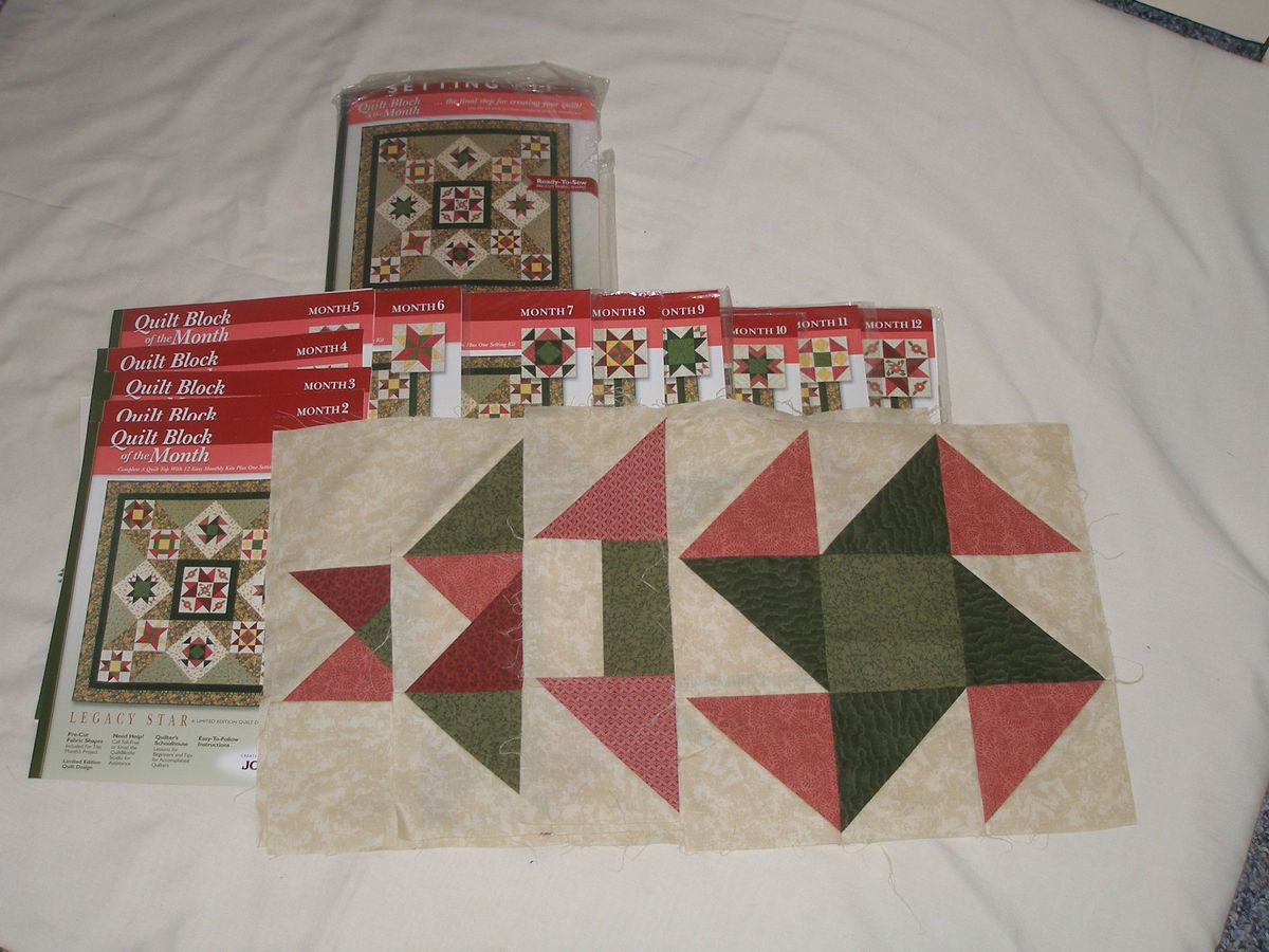 Joann Fabrics Legacy Star Quilt Blocks 12 Complete With Setting Kit