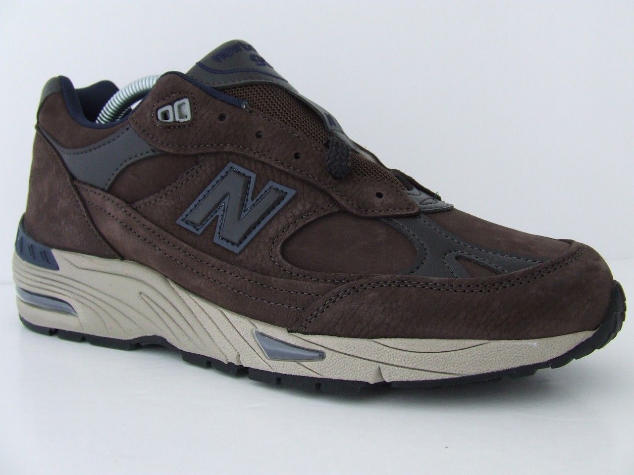 Mens New Balance Trainers 991 NBB Brown Navy Blue Retro Sneakers Made