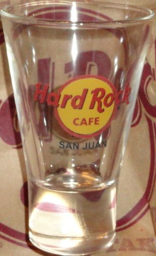 Hard Rock Cafe San Juan P R Closed 4 25" Flaired Test Market Shot Glass  